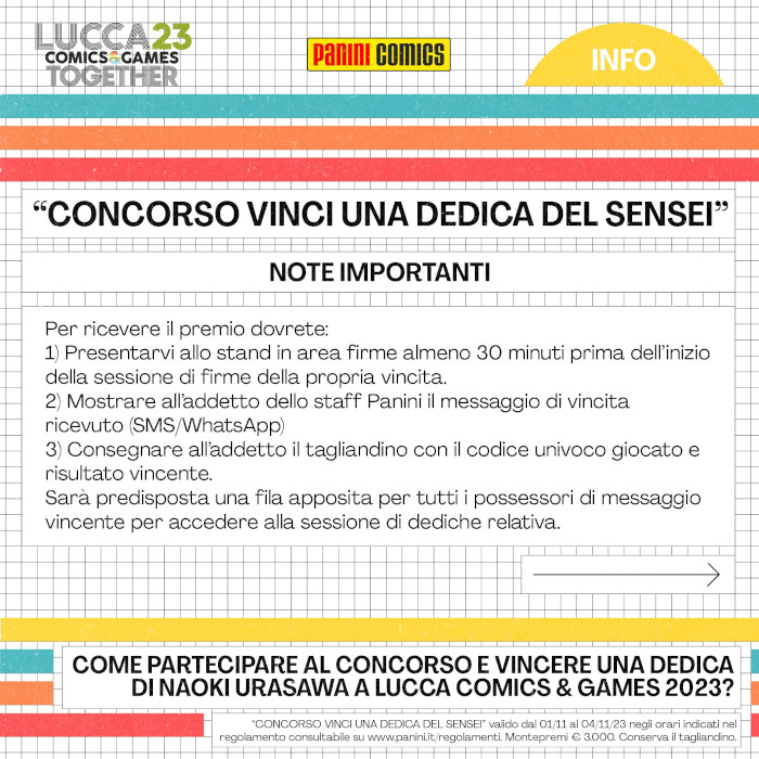 Lucca Comics 2023: regolamento per la dedica di Naoki Urasawa